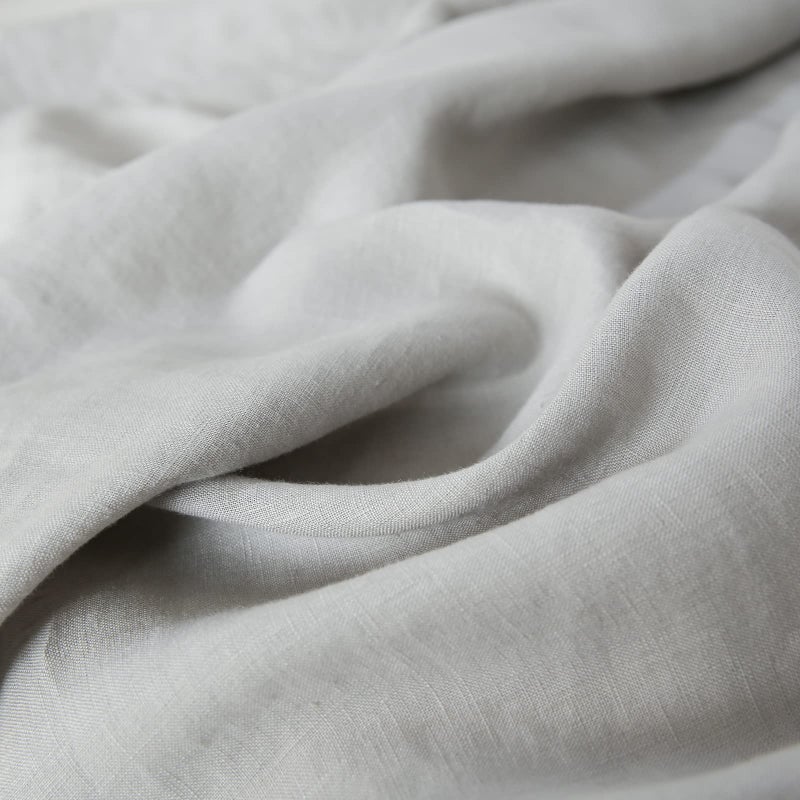 Simple&Opulence 100% French Linen Pillowcase Queen Size-Set of 2- Washed Solid Color Pillow Cases Embroidered -Soft and Durable (Grey, 20''x30'') - Image 2